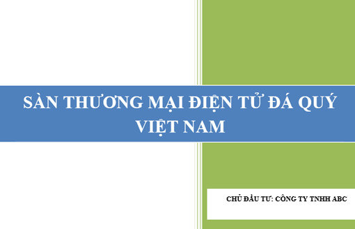 Lập Dự Án Đầu Tư Sàn thương mại điện tử đá quý Việt Nam - DA031