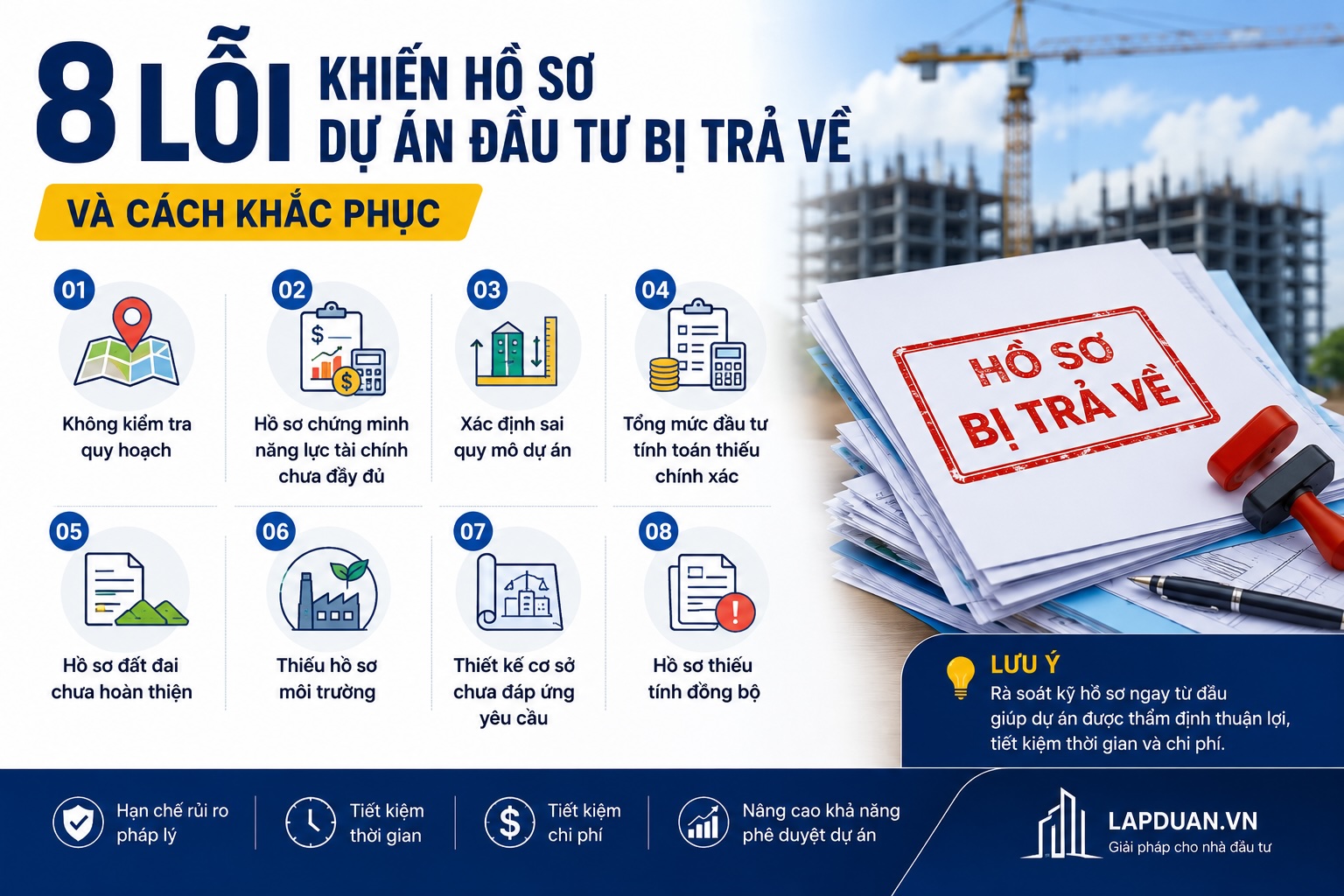 8 lỗi khiến hồ sơ dự án đầu tư bị trả về nhiều nhất và cách khắc phục