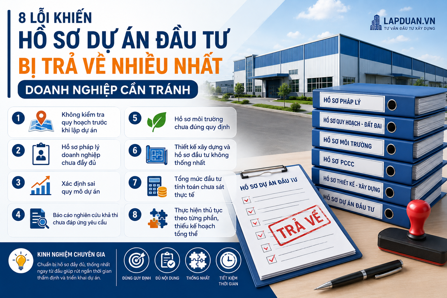 8 lỗi khiến hồ sơ dự án đầu tư bị trả về nhiều nhất - Doanh nghiệp cần tránh