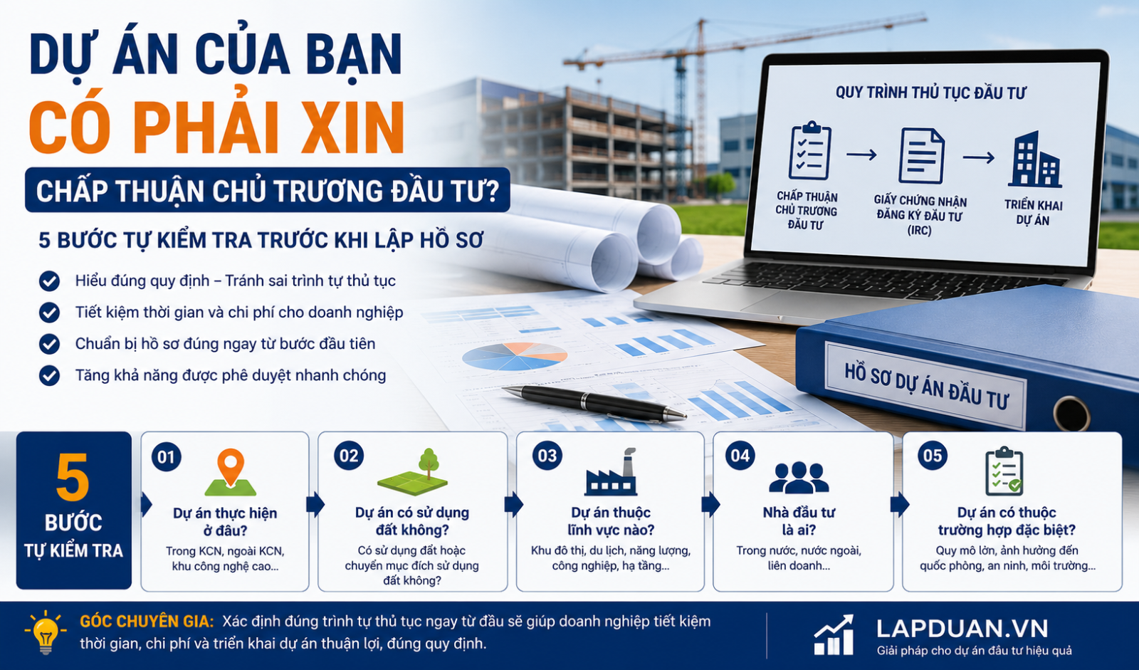 Dự án của bạn có phải xin chấp thuận chủ trương đầu tư không? 5 bước tự kiểm tra trước khi lập hồ sơ