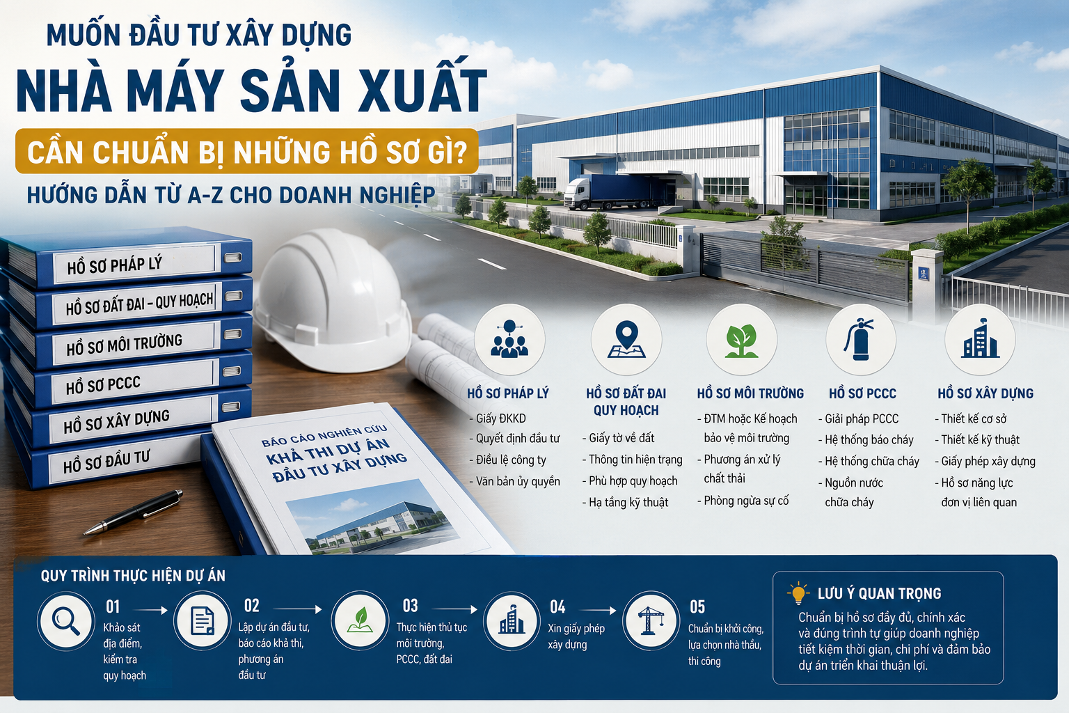 Muốn đầu tư xây dựng nhà máy sản xuất cần chuẩn bị những hồ sơ gì? Hướng dẫn từ a-z cho doanh nghiệp