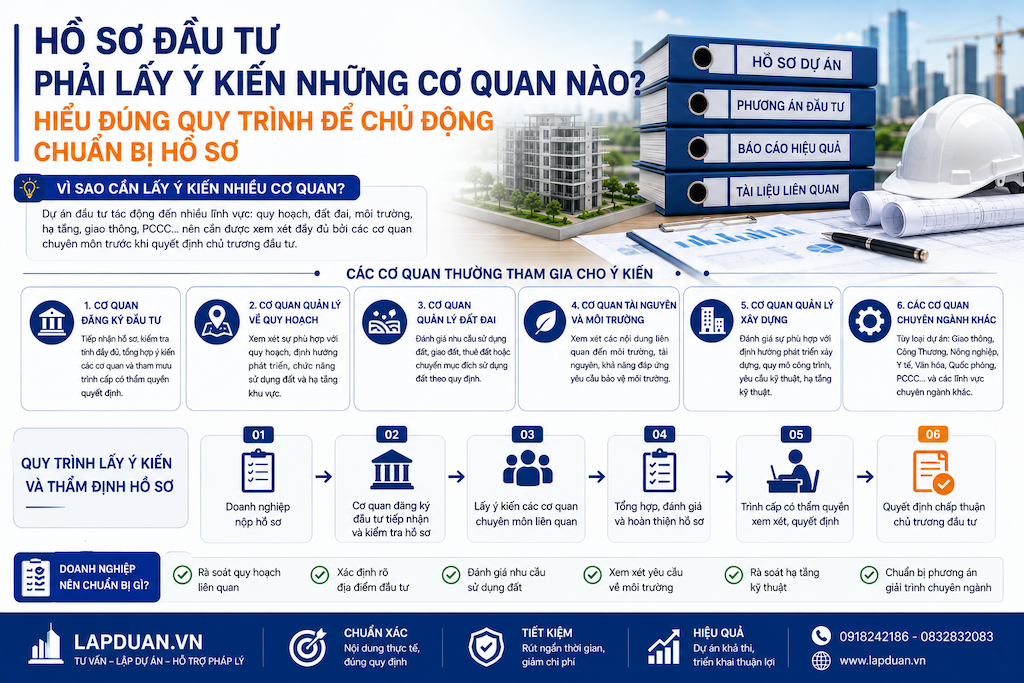 Hồ sơ đầu tư phải lấy ý kiến những cơ quan nào? Hiểu đúng quy trình để chủ động chuẩn bị hồ sơ