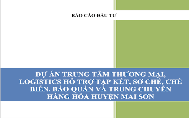 Giới Thiệu Tổng Quan Về Dự Án Mẫu: Trung Tâm Thương Mại Logistics Huyện Mai Sơn - DA053